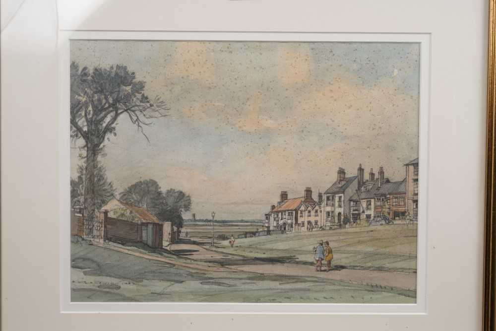 Lot 1073 - Frederick W Baldwin (1899-1984), pencil and watercolour - South Green, Southwold, 28 x 40cm