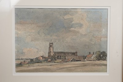 Lot 1074 - Frederick W Baldwin (1899-1984), pencil and watercolour - Blythburgh church, 28 x 40cm