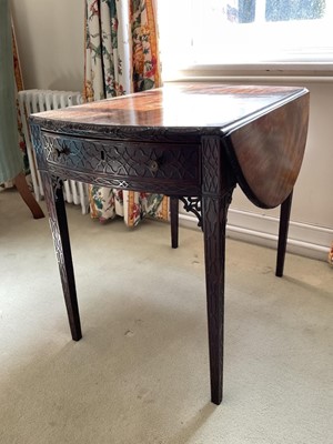 Lot 1353 - George III mahogany and later carved pembroke table