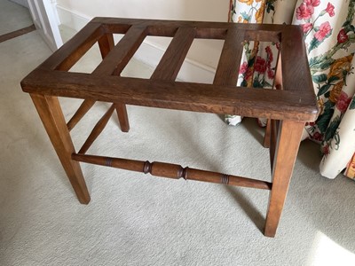 Lot 1354 - Antique mahogany luggage stool