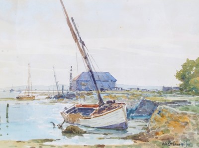 Lot 1051 - Alfred de Beanski Jnr. (1877-1957) watercolour, Harbour scene