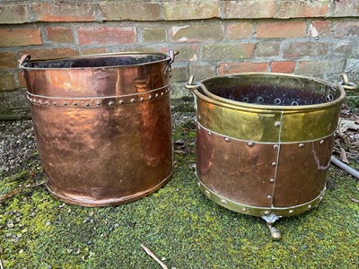 Lot 1355 - 19th century copper bucket, together with another