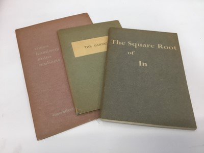 Lot 1795 - Vincent Ferrini - three Heuretic Press publications -The Garden, Timeo Hominem.., The Square Root Of In