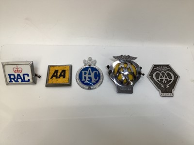 Lot 2111 - Collection of Eleven Vintage AA car badges, together with four RAC badges and group of 1950's and later car badges.