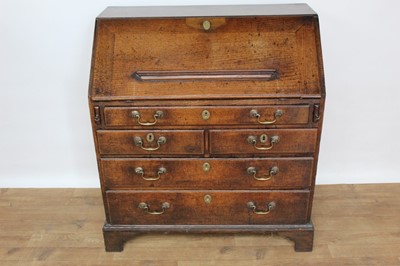 Lot 1415 - Mid 18th century oak bureau