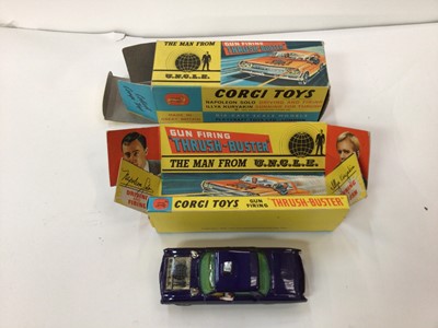 Lot 1870 - Corgi Gun firing Thrush-Buster (no ring) No. 497 plus James Bond Aston Martin DB5 No 261 (box damaged), both in original box (2)