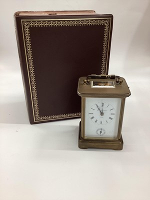 Lot 2748 - Contemporary Matthew Norman brass carriage clock in original box