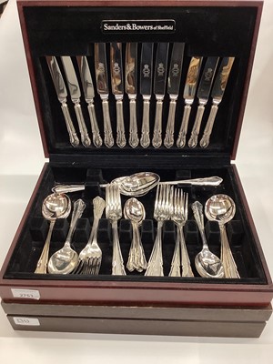 Lot 2753 - Silver plated canteen of cutlery together with a bronze canteen of cutlery (2)