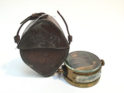 Lot 872 - Edwardian British military lacquered brass electrical instrument in original leather case