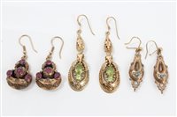 Lot 775 - Three pairs of earrings - to include pair...