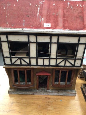 Lot 1876 - Wooden dolls house with wooden furniture