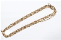 Lot 776 - Victorian yellow metal guard chain with...