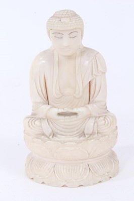 Lot 868 - 19th century Japanese Meiji period carved ivory buddha