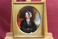 Lot 1091 - 19th century English School oval oil on canvas...