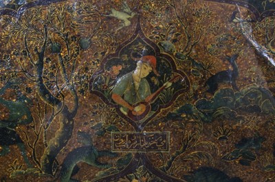 Lot 795 - Safavid lacquer book cover, 16th century