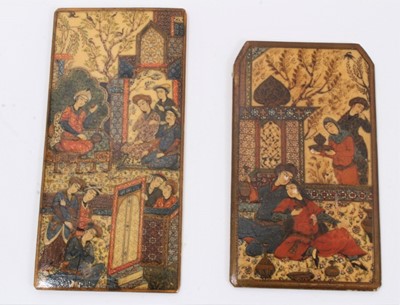 Lot 754 - Pair of Islamic miniatures on bone