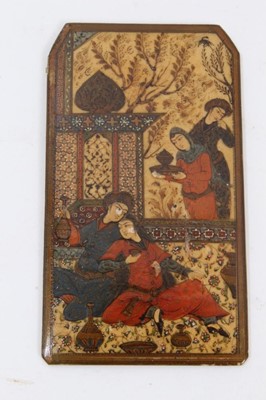 Lot 754 - Pair of Islamic miniatures on bone