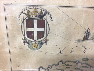 Lot 853 - Jan Jansson, hand-coloured engraved map of Malta, hand-coloured, published Amsterdam c.1650