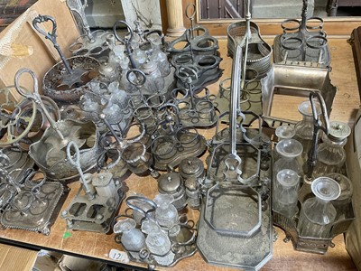 Lot 245 - Good collection of 19th century silver plated cruet stands