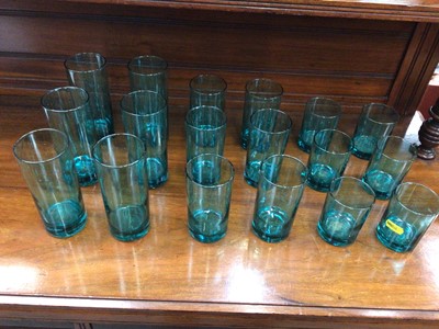 Lot 626 - Set of green glasses