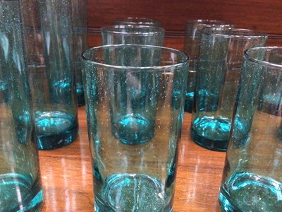 Lot 626 - Set of green glasses