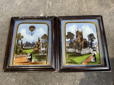 Lot 254 - Pair of Victorian tinsel pictures
