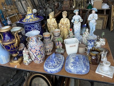 Lot 257 - Large group of decorative china including Staffordshire, Continental figurines etc