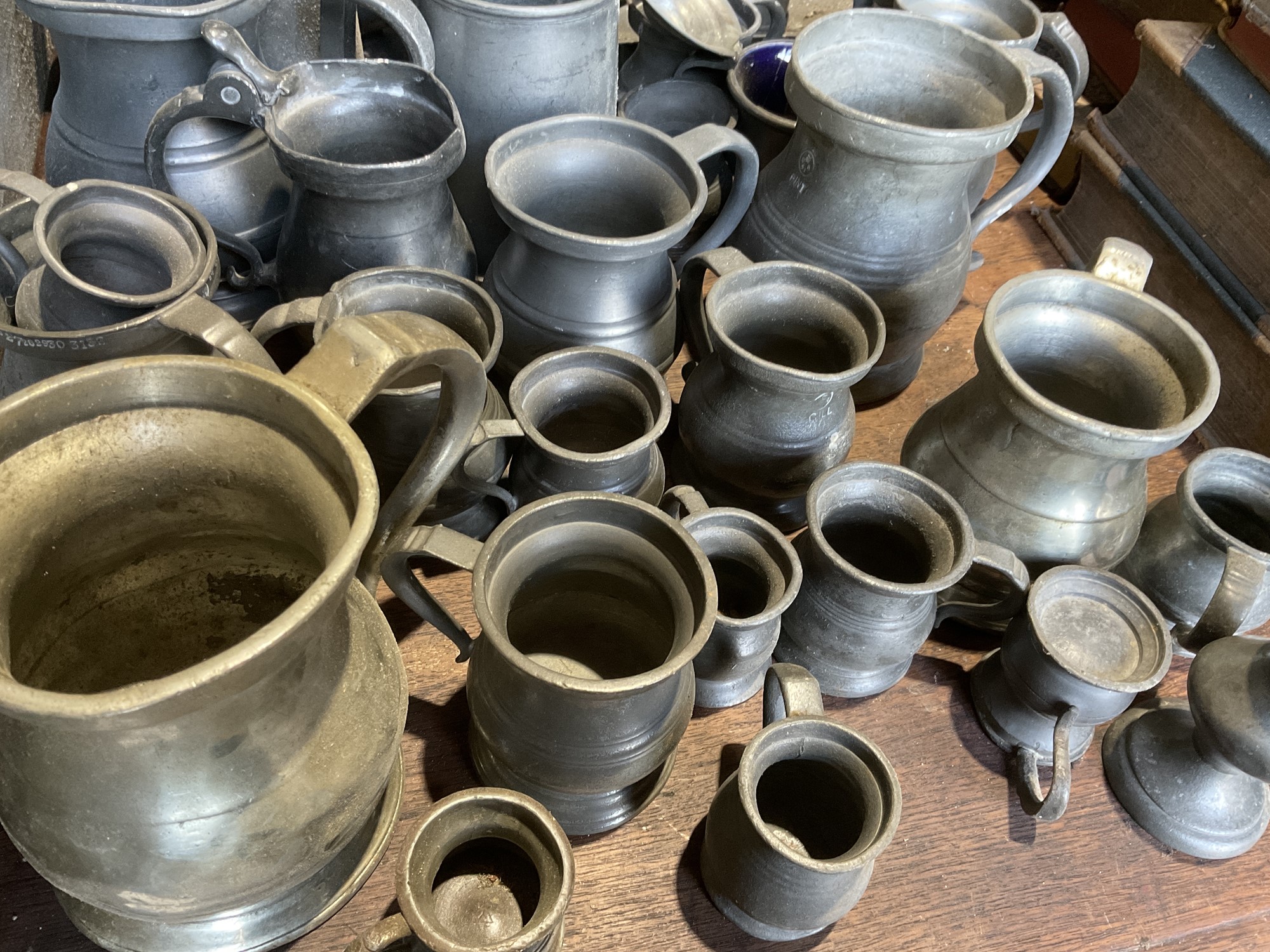 Lot 265 Collection of antique pewter