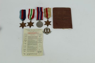 Lot 727 - Second World War Army medal group comprising 1939 - 1945 Star, Africa Star, Italy Star and War medal together