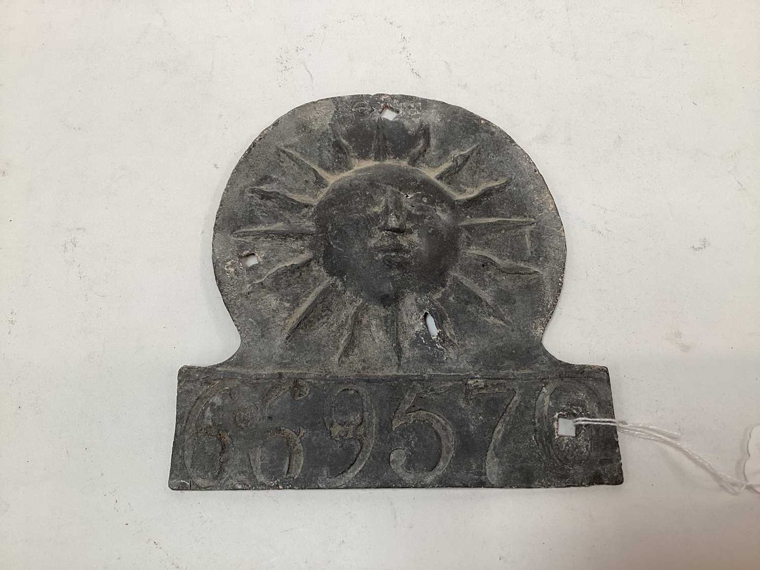 Lot 2575 - Antique lead fire insurance plaque