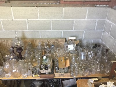 Lot 281 - Collection of Georgian and Victorian decanters, stoppers, sugar basins and sundry glassware