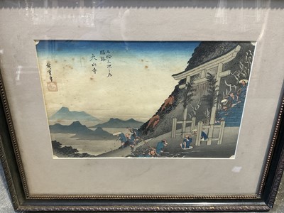 Lot 274 - Group of Japanese woodblock prints, in glazed frames. (5)