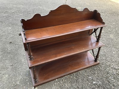 Lot 305 - Set of 19th century mahogany hanging shelves, 74cm wide x 23cm deep x 65cm high