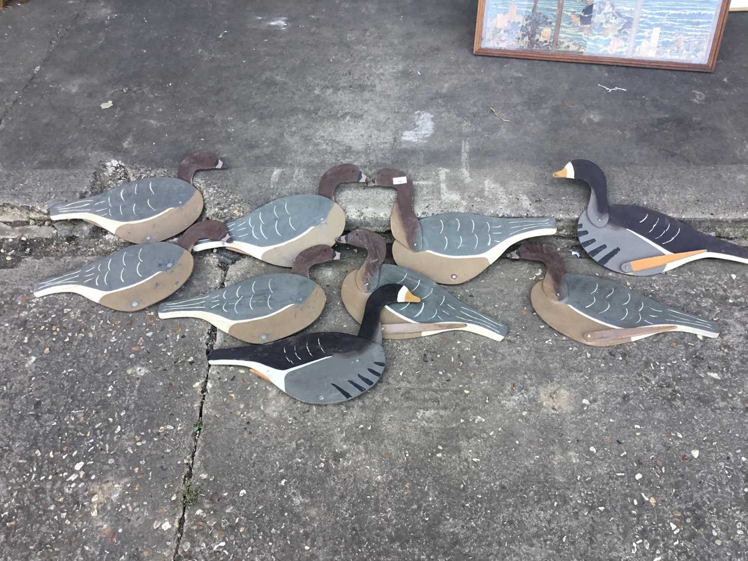 Lot 294 - Lot painted wood goose decoys