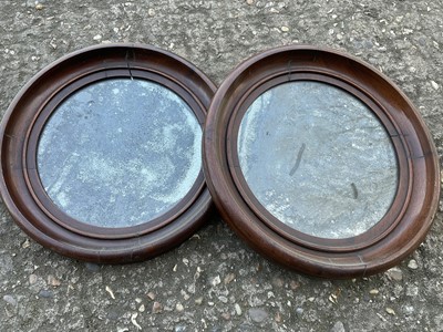 Lot 317 - Rare pair of 19th century circular wall mirrors