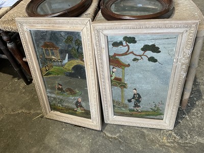 Lot 323 - Pair of Chinoiserie painted mirrors