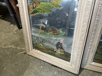 Lot 323 - Pair of Chinoiserie painted mirrors