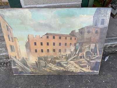 Lot 325 - Otto Albert Hirth (1899-1969) oil on canvas depicting bomb damage