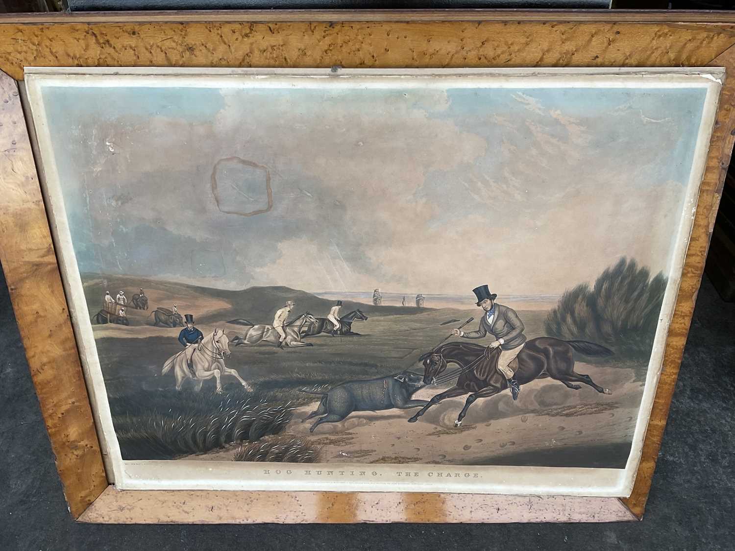 Lot 330 - Unusual early 19th century aquatint - Hog hunting