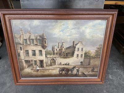 Lot 331 - Continental School oil on canvas bustling street scene