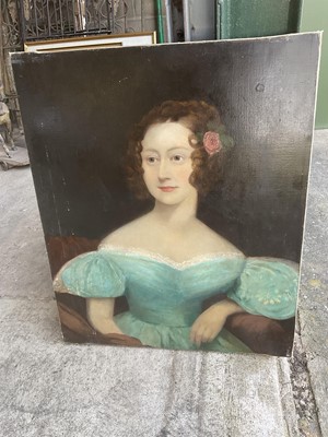 Lot 332 - 19th century English School oil on canvas, hake length portrait, 76 x 63cm