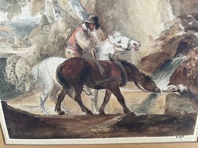 Lot 347 - After Thomas Gainsborough watercolour, watering horses