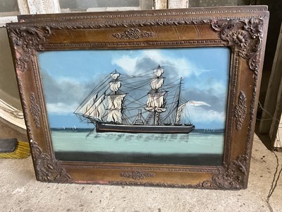 Lot 349 - Pair of reverse paintings on glass