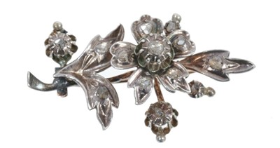 Lot 477 - Victorian diamond floral spray brooch
