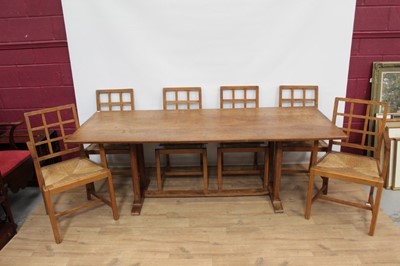 Lot 1475 - Fine quality suite of Cotswold School arts and crafts oak furniture