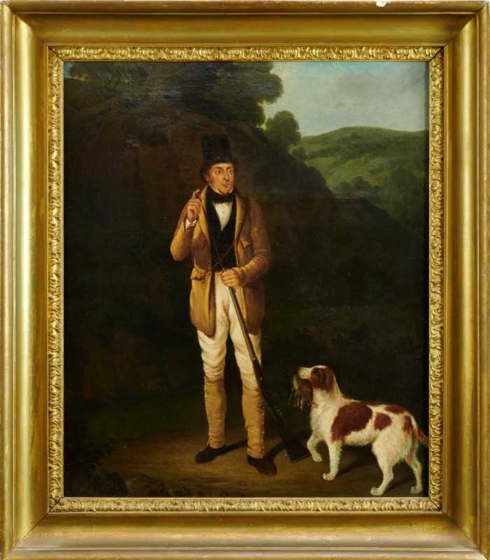 Lot 997 - English school early 19th century sportsman and spaniel