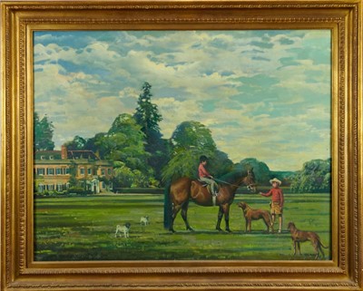 Lot 1268 - *Richard Munro Dupont (1920-1977) oil on canvas - The Blackwell children at Langham Hall