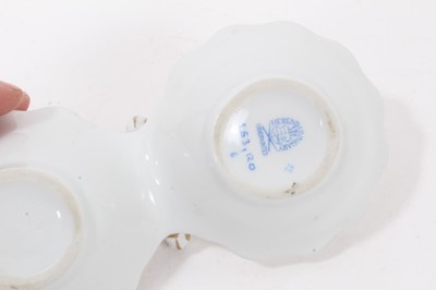 Lot 27 - Group of Herend porcelain, including three jugs, a small tureen and cover, a leaf-shaped dish and a double salt