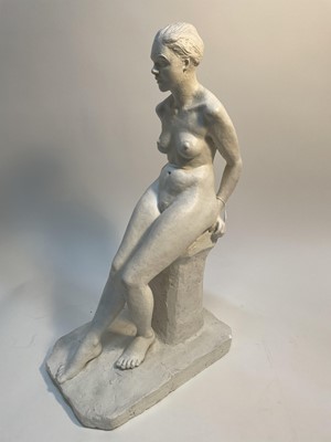 Lot 1291 - Major Richard Hesteltine - plaster sculpture- Female seated nude