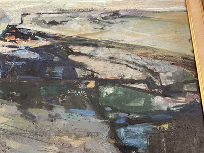 Lot 1140 - *Charles Bartlett (1921-2014) large oil on canvas - Estuary III, label verso from the collection of Anthony Dawnson, signed, painted circa 1968.